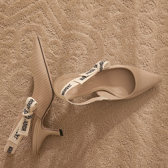 Dior slingback pump (nude technical fabric) - Picture 3 of 4